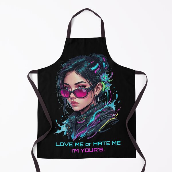 Item preview, Cyberpunk Neon Girl Streetwear Design: Love Me Or Hate Me. designed and sold by Global-Command.