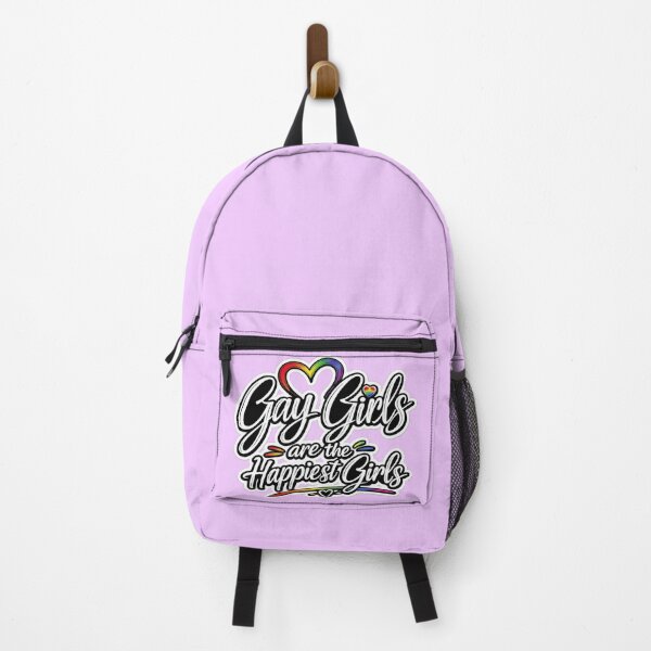Item preview, Gay Girls Are the Happiest Girls | LGBTQ+ Pride Typography | Rainbow Script Quote designed and sold by Ginastle26.