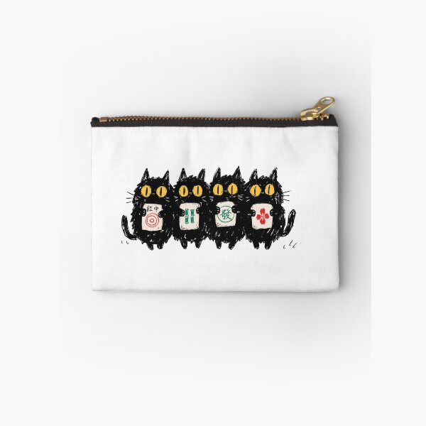 Item preview, Cute Black Cats Holding Mahjong Tiles Art designed and sold by DariaOltes.