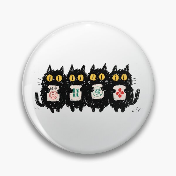 Item preview, Cute Black Cats Holding Mahjong Tiles Art designed and sold by DariaOltes.