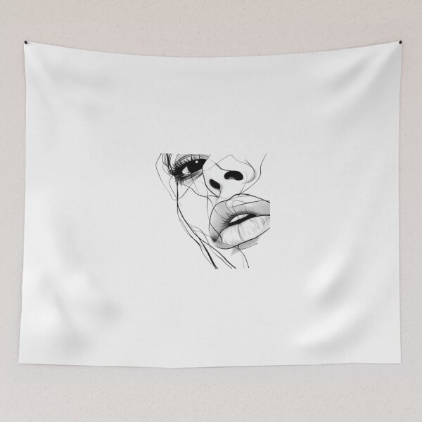 Item preview, Minimalist Woman Face Line Art - Moody Aesthetic Portrait designed and sold by Macias123.
