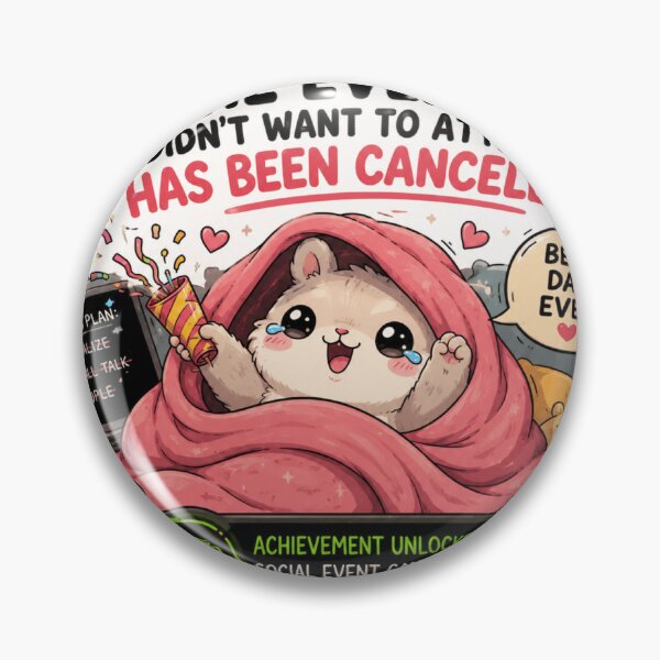 Item preview, Event Cancelled Funny Hamster Introvert Sticker Kawaii designed and sold by Desola-Studio.