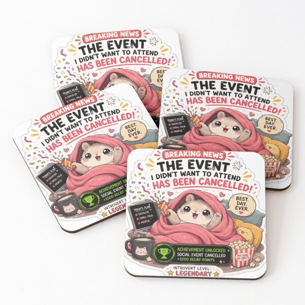 Item preview, Event Cancelled Funny Hamster Introvert Sticker Kawaii designed and sold by Desola-Studio.