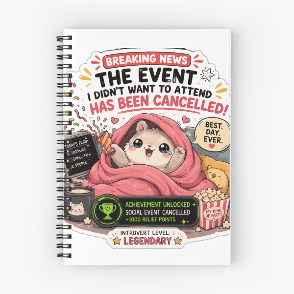 Item preview, Event Cancelled Funny Hamster Introvert Sticker Kawaii designed and sold by Desola-Studio.