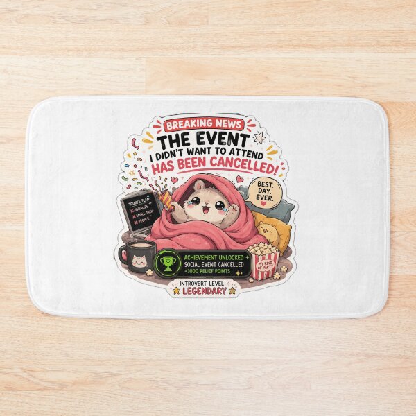 Item preview, Event Cancelled Funny Hamster Introvert Sticker Kawaii designed and sold by Desola-Studio.