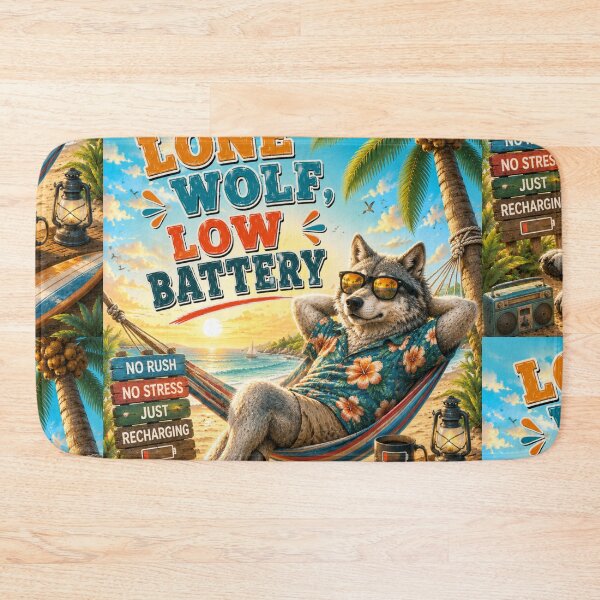 Aperçu de l'œuvre Lone Wolf Low Battery Design créée et vendue par BagFactoryUK.