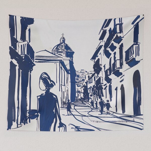 Item preview, Catania, Italy - Blue Abstract Art designed and sold by shadow-bloom.