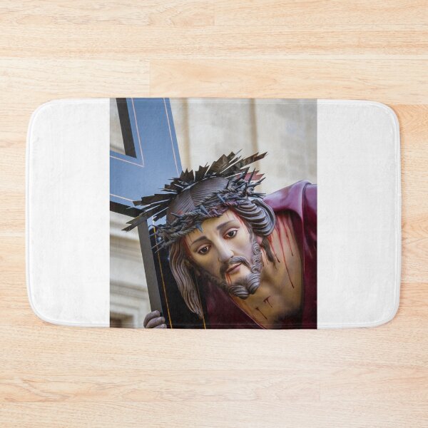 Item preview, Statue of Jesus Carrying the Cross With Crown of Thorns During Religious Procession designed and sold by Nmallia.