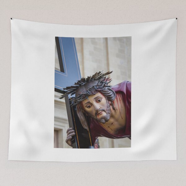 Item preview, Statue of Jesus Carrying the Cross With Crown of Thorns During Religious Procession designed and sold by Nmallia.
