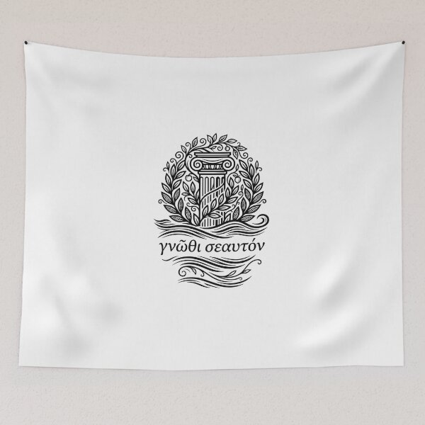 Item preview, Gnothi Seauton Ancient Greek Column Philosophy Art designed and sold by Plumcharmeurs.