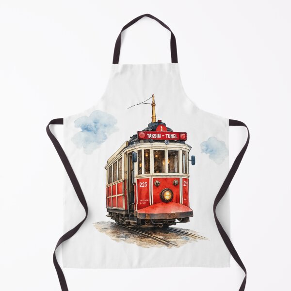 Item preview, Historic Taksim Tram Watercolor Art Print | Istanbul Vintage Travel Illustration designed and sold by DreamPaw Studio.