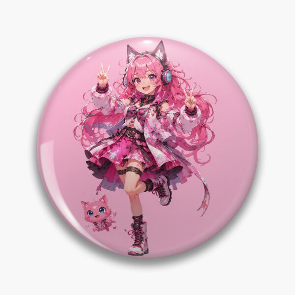 Item preview, Luna the Pink Catgirl designed and sold by LumatoneStudio.