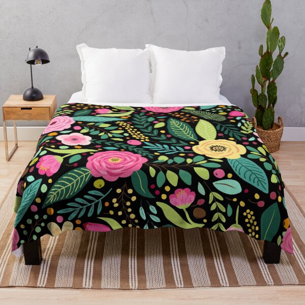 Item preview, Bright Floral on Black designed and sold by The Painted Lamb.