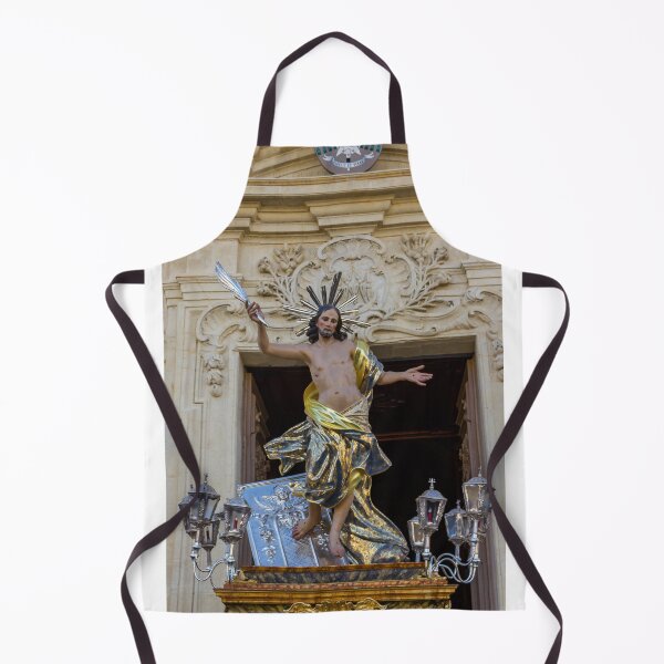 Item preview, Jesus Christ Statue With Golden Robe and Radiant Halo Against Blue Sky, Religious Sculpture of Resurrection designed and sold by Nmallia.