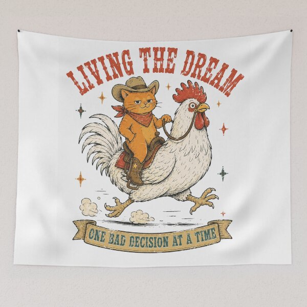 Item preview, Living the Dream One Bad Decision at a Time Funny Cat designed and sold by Region.