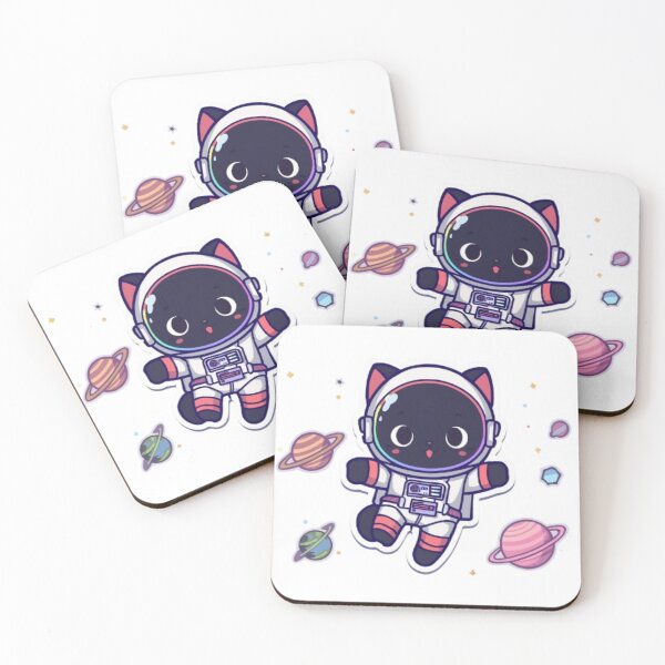 Item preview, Cute Black Astronaut Gamer Cat Kawaii Space Sticker designed and sold by Stylestickers55.