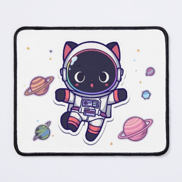 Item preview, Cute Black Astronaut Gamer Cat Kawaii Space Sticker designed and sold by Stylestickers55.