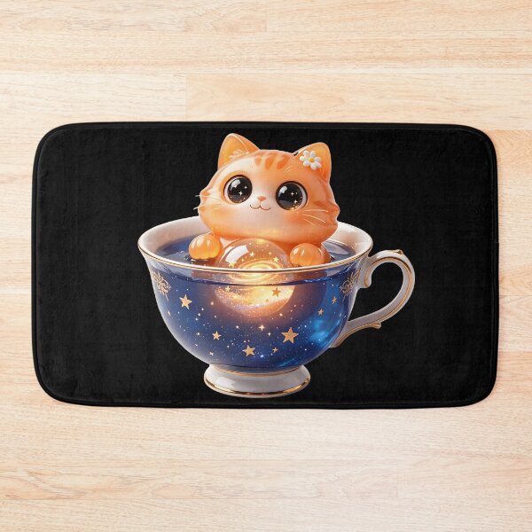 Item preview, Emerald Cat - Starry Teacup: A Sip of Galaxy Magic designed and sold by ABYSSLAB.