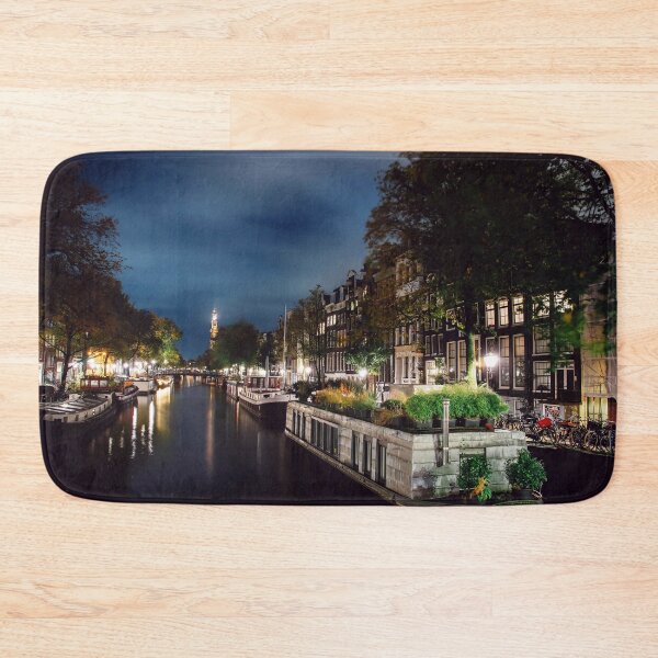 Item preview, Amsterdam Canal Night Cityscape Wall Art designed and sold by athanasioungr.