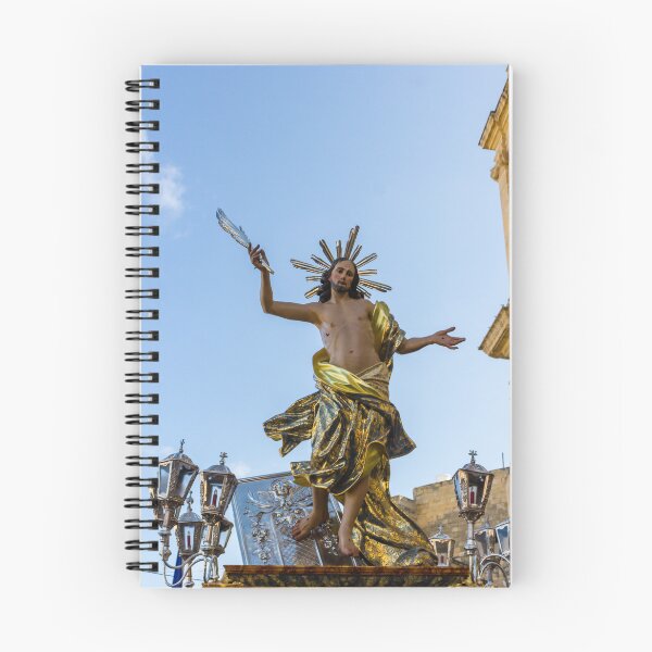 Item preview, Jesus Christ Statue With Golden Robe and Radiant Halo Against Blue Sky, Religious Sculpture of Resurrection designed and sold by Nmallia.