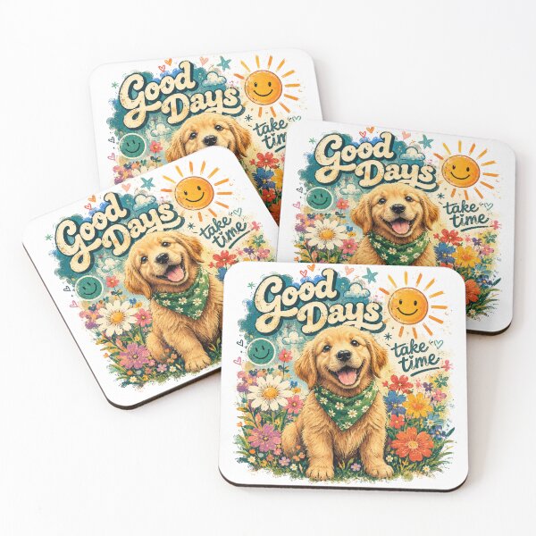 Item preview, Good Days Golden Retriever Retro Art designed and sold by S06PMarketing.