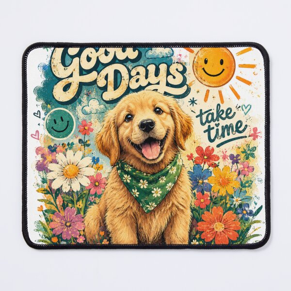 Item preview, Good Days Golden Retriever Retro Art designed and sold by S06PMarketing.