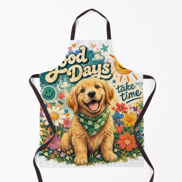 Item preview, Good Days Golden Retriever Retro Art designed and sold by S06PMarketing.