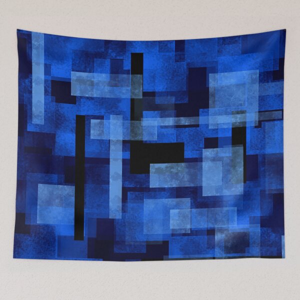 Item preview, Abstract Blue Geometric Composition designed and sold by Andrew  Hitchen.