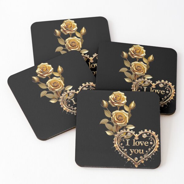 Item preview, Golden Roses and Heart - I Love You designed and sold by A touch of creativity.