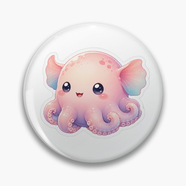 Item preview, Cute Dumbo Octopus Sticker, Kawaii Pastel Pink Flapjack Octopus Decal, Marine Biology Gift, Adorable Ocean Animal Laptop & Planner Sticker designed and sold by PND7777.