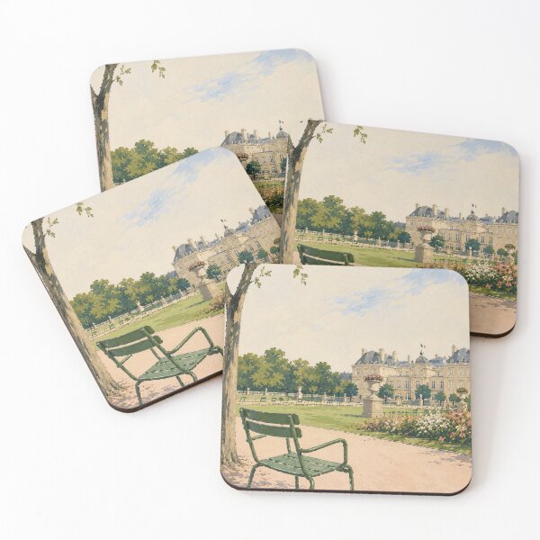 Item preview, Jardin du Luxembourg Poster – Green Chair Garden Print designed and sold by CARRAANN.
