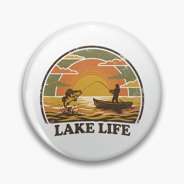 Item preview, Vintage Lake Life Fishing Retro Sunset designed and sold by PrintAtelier.