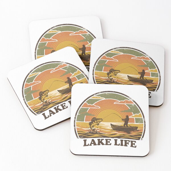Item preview, Vintage Lake Life Fishing Retro Sunset designed and sold by PrintAtelier.