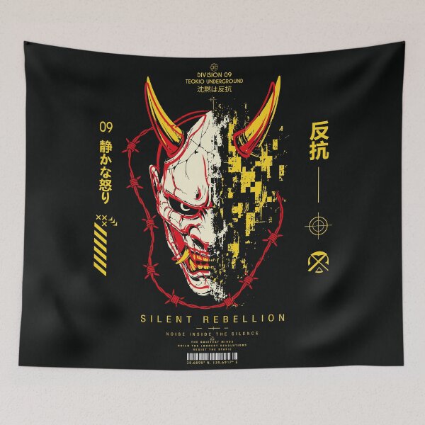 Item preview, Silent Rebellion Oni Mask Streetwear Japanese Punk  designed and sold by CamaleonDesigns.