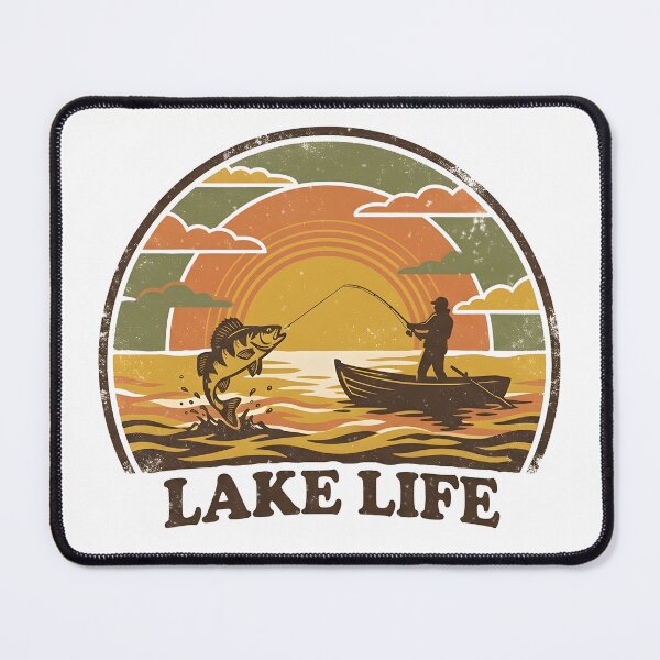 Item preview, Vintage Lake Life Fishing Retro Sunset designed and sold by PrintAtelier.