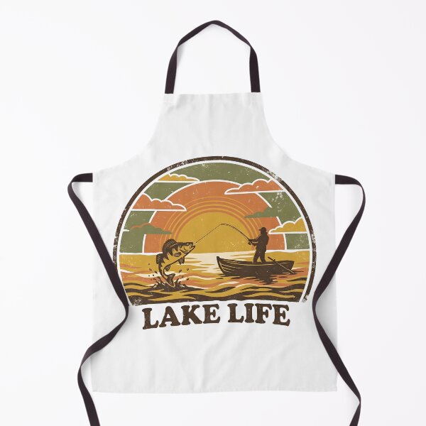 Item preview, Vintage Lake Life Fishing Retro Sunset designed and sold by PrintAtelier.
