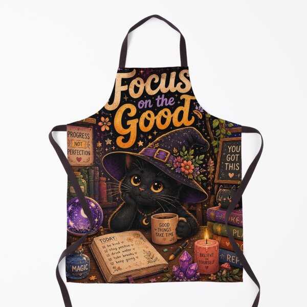 Item preview, Focus on the Good Cozy Witch Cat designed and sold by S06PMarketing.