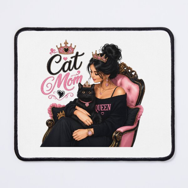 Item preview, Black Cat Queen Cat Mom Kawaii T-Shirt Sticker designed and sold by Ashley critters.