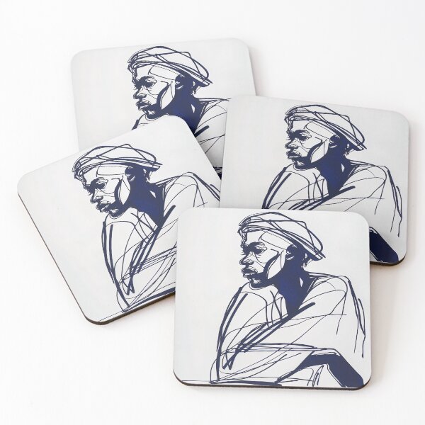 Item preview, Chadian man, portrait - Blue Abstract Art designed and sold by shadow-bloom.