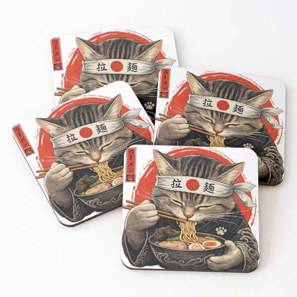 Item preview, Ramen Cat Japanese Foodie Tabby Anime Art designed and sold by     NovaCraft.