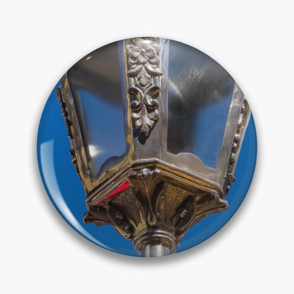 Item preview,  Decorative Silver Lantern Closeup With Ornate Floral Relief On Religious Statue In Church Interior designed and sold by Nmallia.