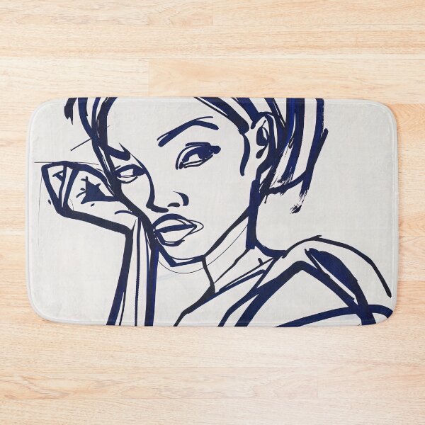 Item preview, Chadian woman, portrait - Blue Abstract Art designed and sold by shadow-bloom.