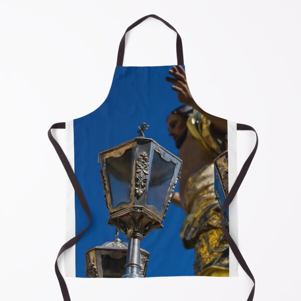 Item preview, Decorative Silver Lantern Closeup With Ornate Floral Relief On Religious Statue In Church Interior designed and sold by Nmallia.
