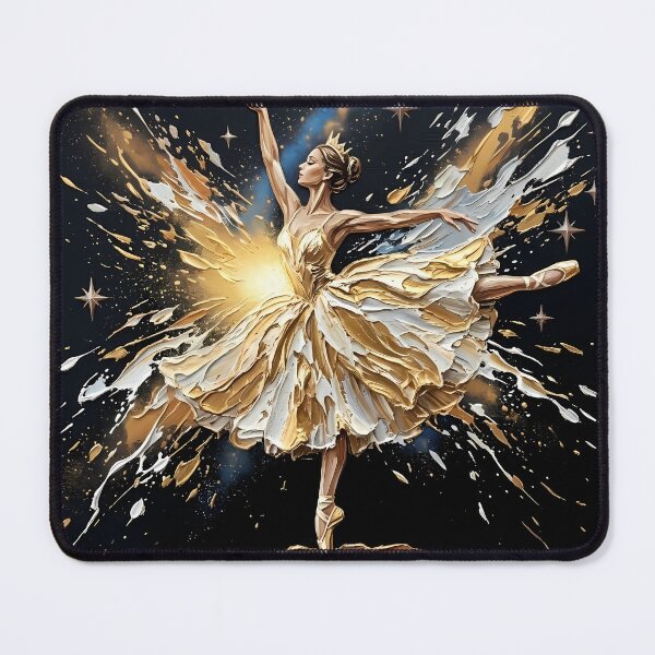 Item preview, Golden Ballerina Celestial Dance - Impasto Oil Painting Art designed and sold by SupernovaNote.