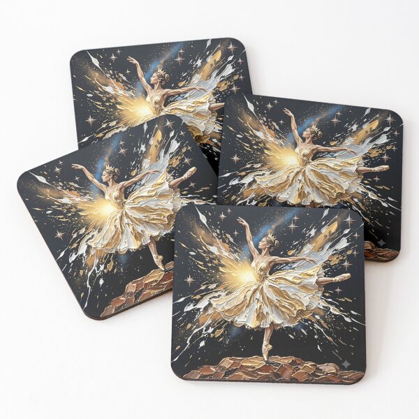 Item preview, Golden Ballerina Celestial Dance - Impasto Oil Painting Art designed and sold by SupernovaNote.