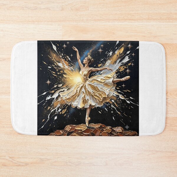 Item preview, Golden Ballerina Celestial Dance - Impasto Oil Painting Art designed and sold by SupernovaNote.