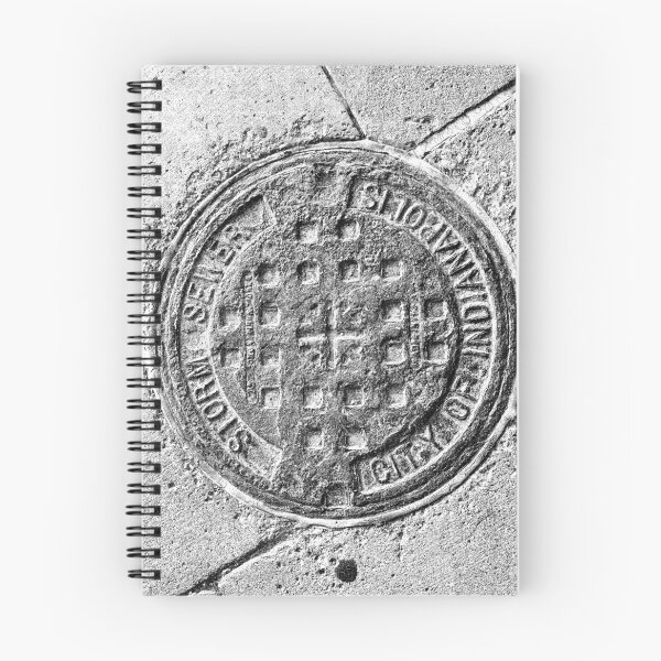 Item preview, Indianapolis Storm Sewer Manhole Cover Dark Urban Iron Art designed and sold by Ghoul Enterprises.