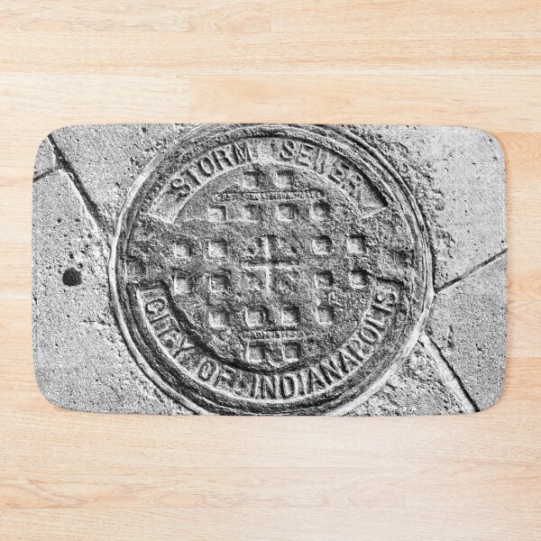 Item preview, Indianapolis Storm Sewer Manhole Cover Dark Urban Iron Art designed and sold by Ghoul Enterprises.