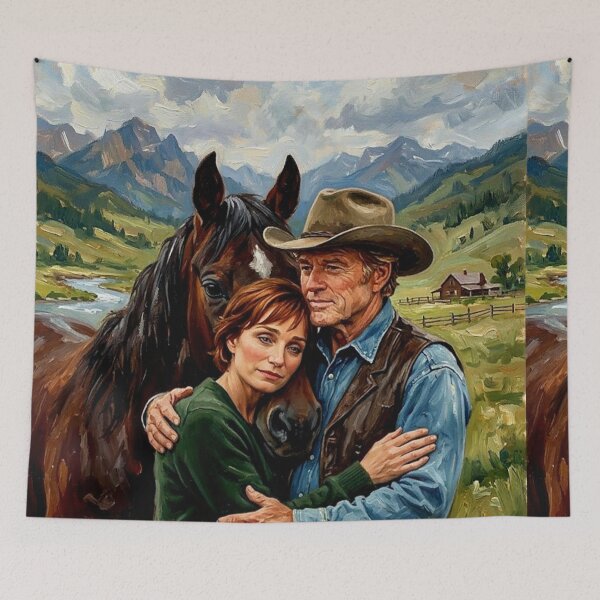 Item preview, The Horse Whisperer Retro Western Romance Drama Tribute Art Movie Poster designed and sold by Art's Diner.