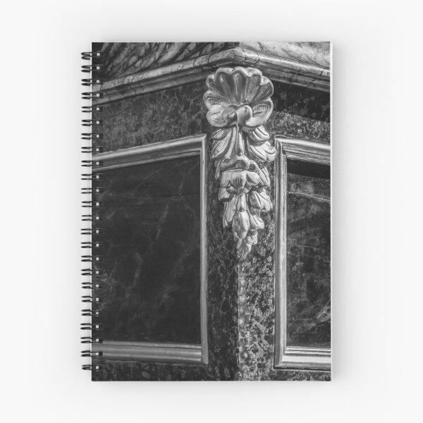 Item preview, Ornate Gilded Decorative Carving on Marble Panel Architectural Detail in Black and White Photograph designed and sold by Nmallia.